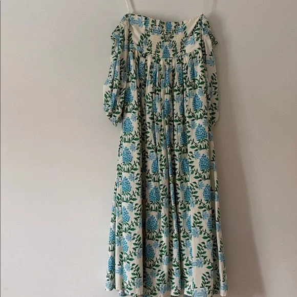ANTHROPOLOGIE Off-Shoulder Hydrangea Maxi Dress- XXS - Picture 7 of 8